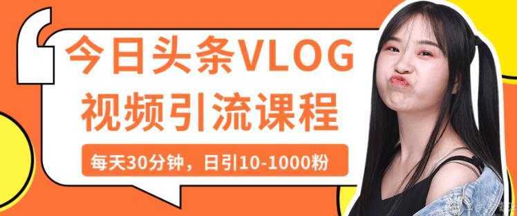 今日头条VLOG视频引流技术，每天30分钟，日引10-1000粉-网创资源大全