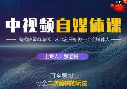 《中视频自媒体训练课》原创和二次剪辑的玩法,有播放量就有钱-网创资源大全