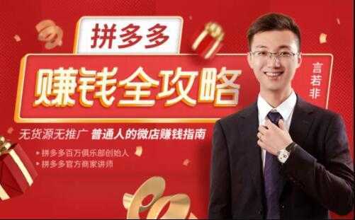 言若非《拼多多赚钱全攻略》培训课程，带你玩赚拼多多，每月多赚3万块-网创资源大全