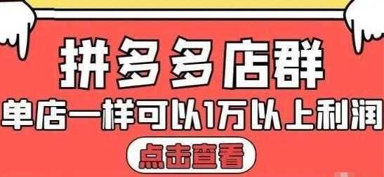 大凯电商《拼多多店群运营》单店一样可以产出1万5以上利润-网创资源大全