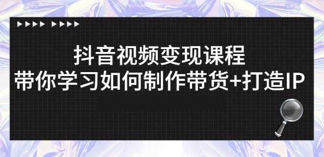 抖音短视频变现课程:带你学习如何制作带货+打造IP【41节】-网创资源大全