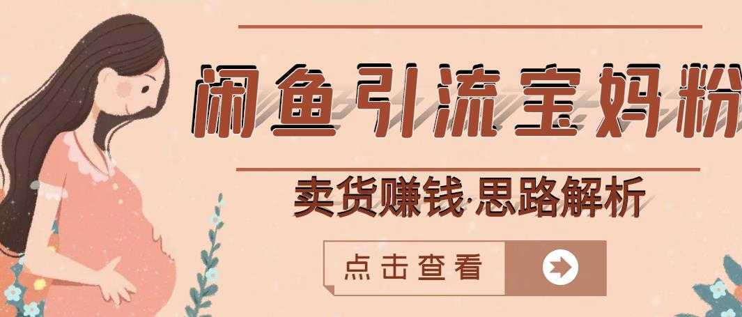 闲鱼引流宝妈粉+卖货赚钱一个月收益30000+(实操视频教程)-网创资源大全