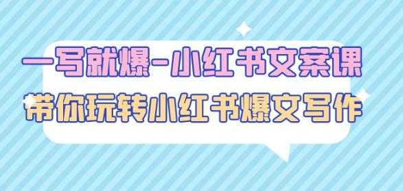 一写就爆-小红书文案课:带你玩转小红收爆文写作(45节课)-网创资源大全
