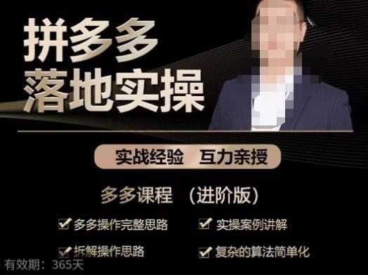 拼多多实战篇·落地实操：多多操作完整思路+实操案例讲解+拆解操作思路+复杂的算法简单化-网创资源大全