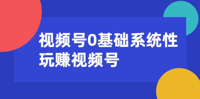 视频号0基础系统性玩赚视频号内容运营+引流+快速变现（20节课）-网创资源大全
