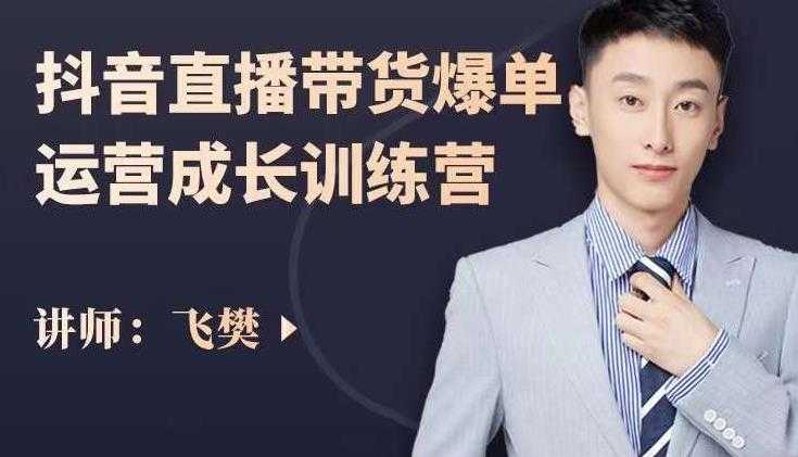 飞樊：抖音直播带货爆单运营成长训练营，手把手教你玩转直播带货-网创资源大全