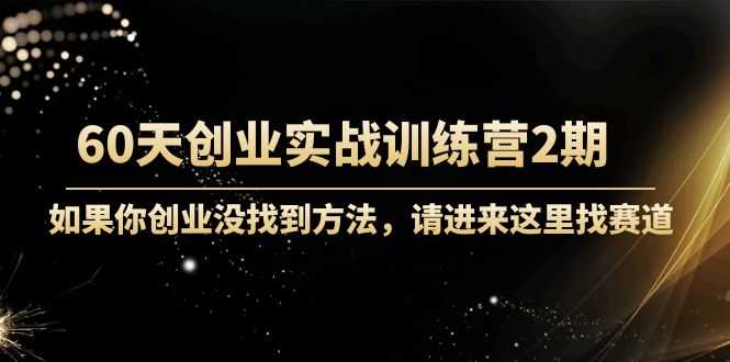 60天创业实战训练营2期:如果你创业没找到方法,进来这里找赛道-价值3000元-网创资源大全
