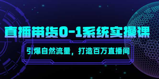 直播带货0-1系统实操课,引爆自然流量,打造百万直播间-网创资源大全
