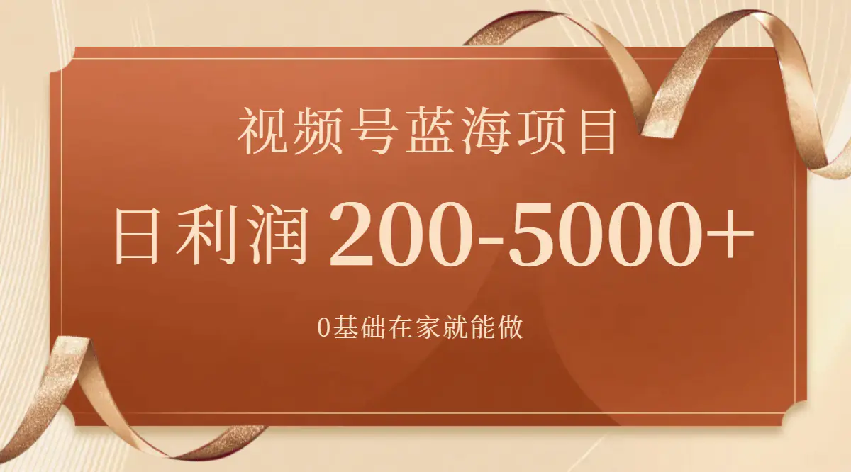 （7585期）视频号蓝海项目，0基础在家也能做，日入200-5000+【附266G资料】插图