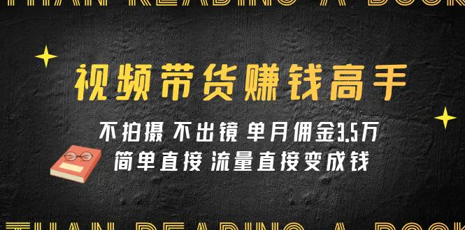 （7713期）视频带货赚钱高手课程：不拍摄 不出镜 单月佣金3.5w 简单直接 流量直接变钱插图