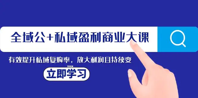 （8045期）全域公+私域盈利商业大课，有效提升私域复购率，放大利润且持续变现插图