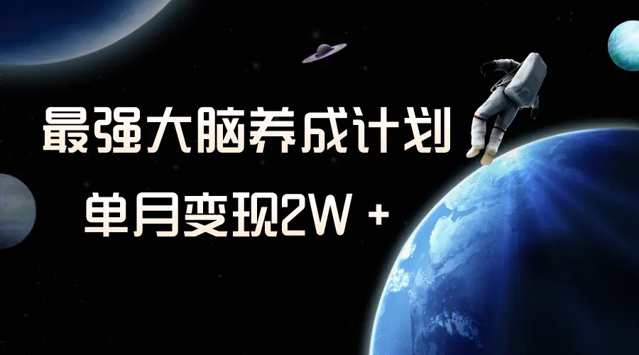 （8078期）冷门虚拟项目，最强大脑养成计划，一个月变现2W＋插图