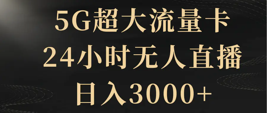 （8304期）5G超大流量卡，24小时无人直播，日入3000+插图