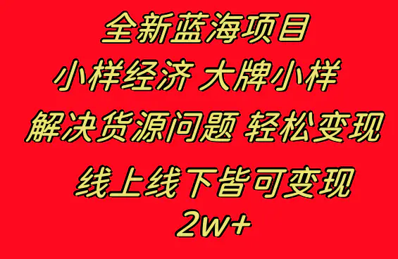 （8466期）全新蓝海项目 小样经济大牌小样 线上和线下都可变现 月入2W+插图