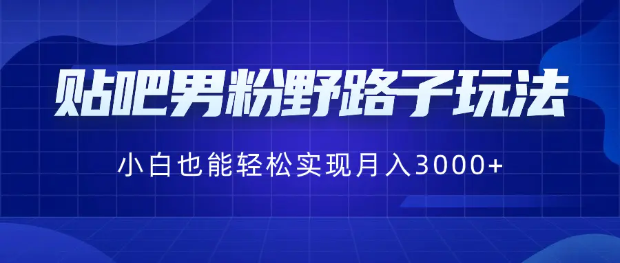 （8708期）贴吧男粉野路子玩法，小白也能轻松实现月入3000+插图