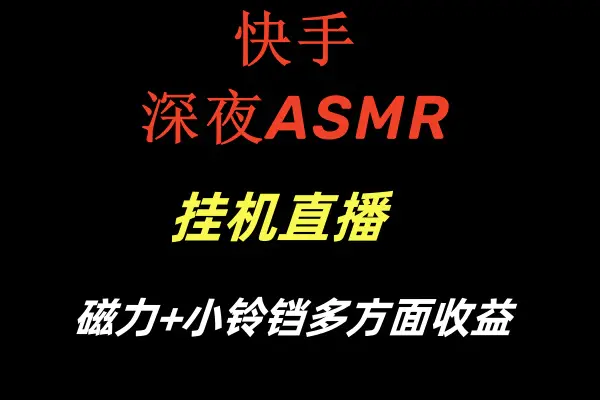 （8757期）快手深夜ASMR挂机直播磁力+小铃铛多方面收益插图