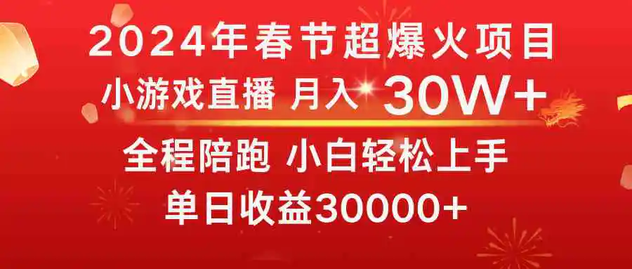 （8873期）龙年2024过年期间，最爆火的项目 抓住机会 普通小白如何逆袭一个月收益30W+插图