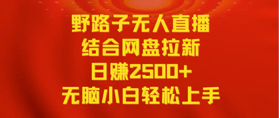 （9025期）无人直播野路子结合网盘拉新，日赚2500+多平台变现，小白无脑轻松上手操作插图