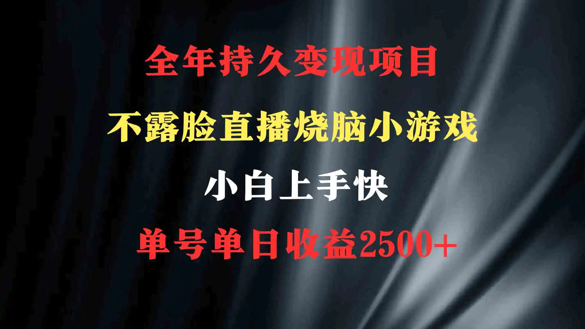 （9168期）2024年 最优项目，烧脑小游戏不露脸直播  小白上手快 无门槛 一天收益2500+插图1