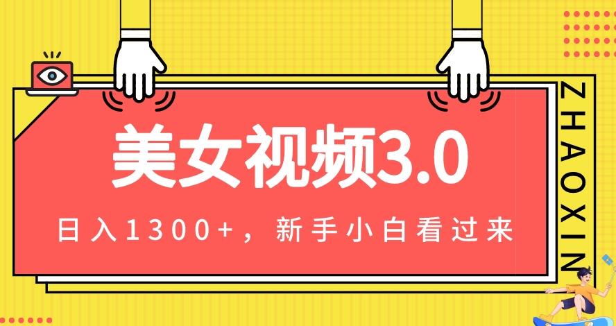 美女视频3.0，变现新思路，一天变现1300 ，新手小白轻松上手（教程 素材 文案）