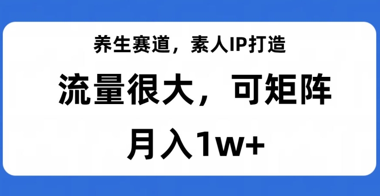 养生赛道，素人IP打造，流量很大，可矩阵，月入1w 【揭秘】