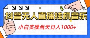 图片[1]-小白实操当天日入1000+，抖音24小时无人直播音乐，不违规，不封号纯撸音浪-中创网_分享创业资讯_最新网络项目资源_中赚