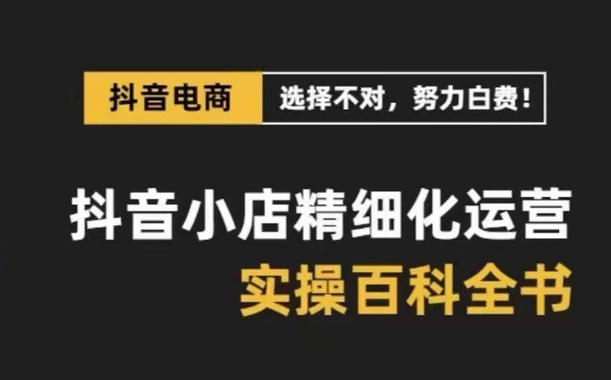图片[1]-抖店精细化营销百科辞典，家庭保姆级经营实战演练解读（28堂课）-暖阳网-优质付费教程和创业项目大全