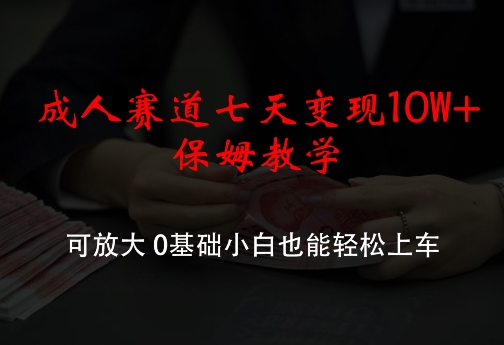 成年人跑道七天转现10W 家庭保姆课堂教学，可变大，0基本新手都可以轻松进入车内【揭密】-网创资源大全