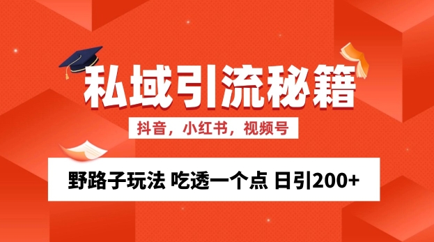 私域流量的精准化获客方法 野路子玩法 吃透一个点 日引200  【揭秘】