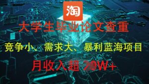 图片[1]-在校大学生论文查重，爆利蓝海项目，月收益过1W-中创网_专注互联网创业,项目资源整合