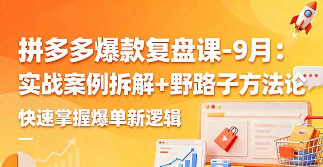 图片[1]-（16176期）拼多多爆款复盘课-9月：实战案例拆解+野路子方法论，快速掌握爆单新逻辑-网创资源大全