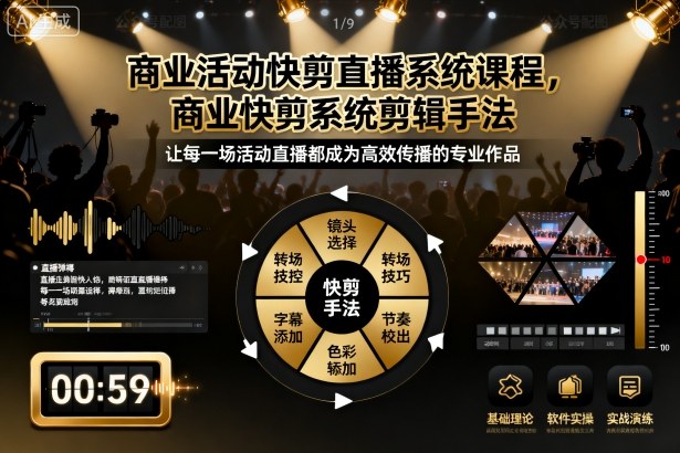 商业活动快剪直播系统课程,商业快剪系统剪辑手法-网创资源大全