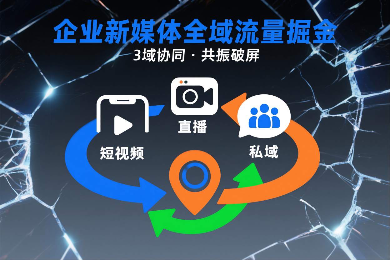 短视频全域商业模式，企业新媒体全域流量掘金，3域协同，共振破屏，短视频-直播-私域-地域-网创资源大全