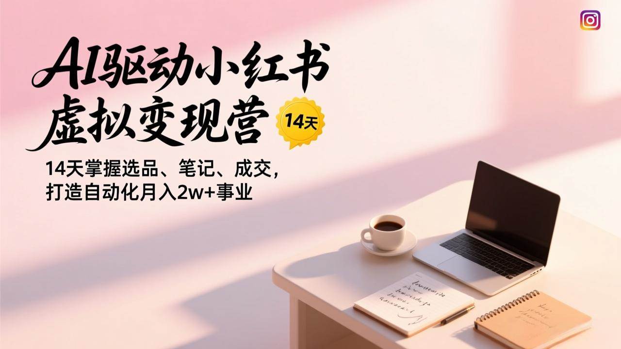（17204期）AI驱动小红书虚拟变现营，14天掌握选品、笔记、成交，打造自动化月入2w+事业-网创资源大全