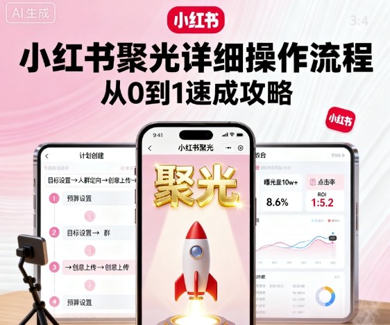 小红书聚光详细操作流程,小红书聚光从0到1速成攻略-网创资源大全