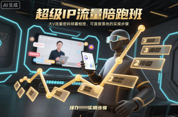 超级IP流量陪跑班，大V流量密码倾囊相授，可直接落地的实操步骤-网创资源大全