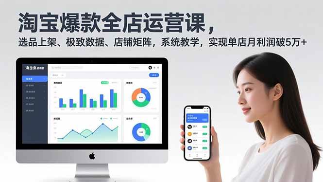 （16928期）淘宝爆款全店运营课2.0，选品上架、极致数据、店铺矩阵，系统教学，实现单店月利润破5万+-网创资源大全