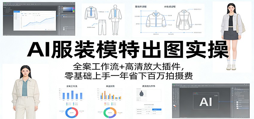 AI服装模特出图实操:全案工作流+ 高清放大插件,零基础上手一年省下百万拍摄费-网创资源大全