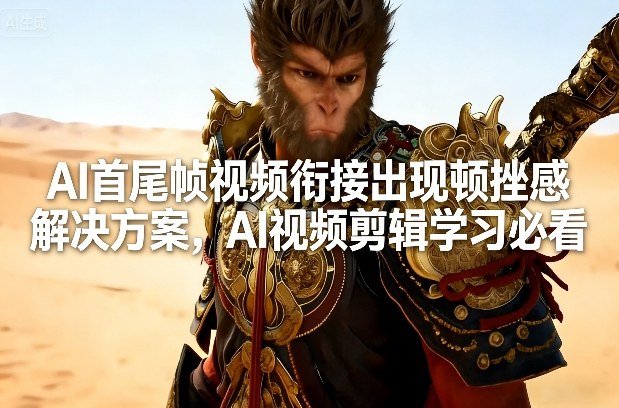 AI首尾帧视频衔接出现顿挫感解决方案，AI视频剪辑学习必看-网创资源大全