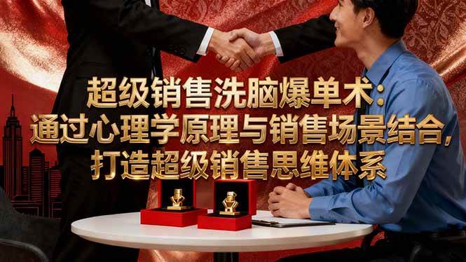 (16370期)超级销售洗脑爆单术:通过心理学原理与销售场景结合,打造超级销售思维体系-网创资源大全