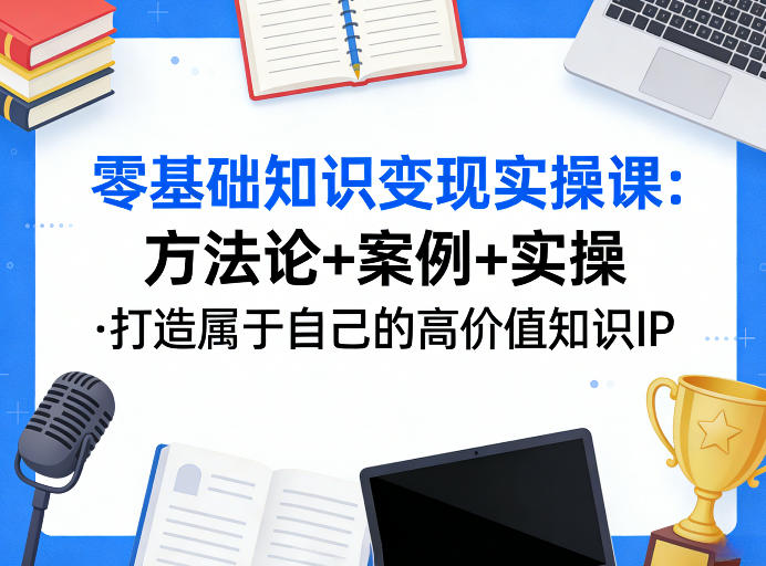 零基础知识变现实操课，方法论+案例+实操，打造属于自己的高价值知识IP-网创资源大全
