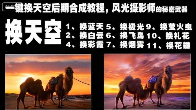 一键换天空后期合成教程,风光摄影师的秘密武器-网创资源大全