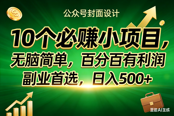 （17694期）10个必赚小项目，无脑简单，百分百有利润，副业首选，日入400+-网创资源大全