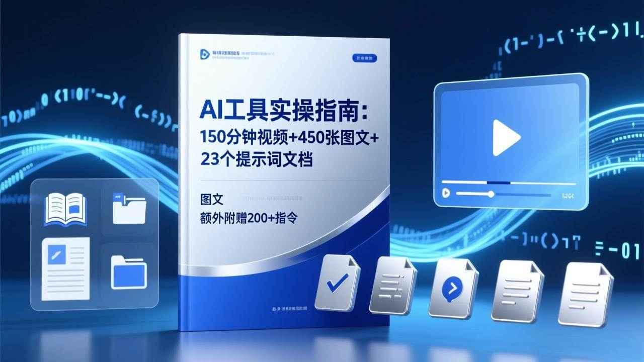 （17504期）AI工具实操指南：150分钟视频+450张图文+23个提示词文档，额外附赠200+指令-网创资源大全