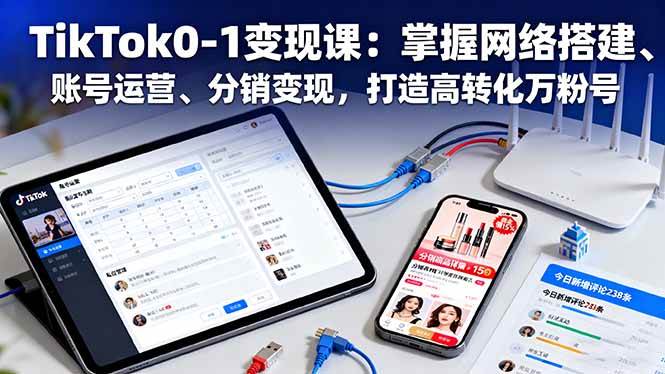 图片[1]-（16334期）TikTok0-1变现课：掌握网络搭建、账号运营、分销变现，打造高转化万粉号-网创资源大全