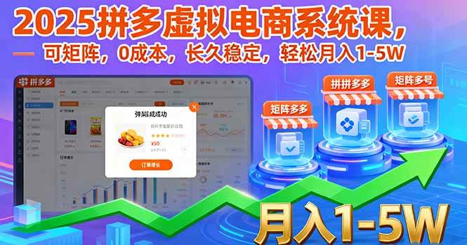 图片[1]-（16088期）2025拼多多虚拟电商系统课，可矩阵，0成本，长久稳定，轻松月入1-5W-网创资源大全