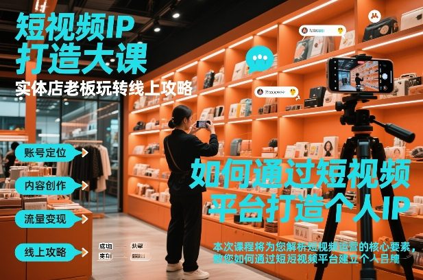 短视频ip打造大课，实体店老板玩转线上攻略-网创资源大全