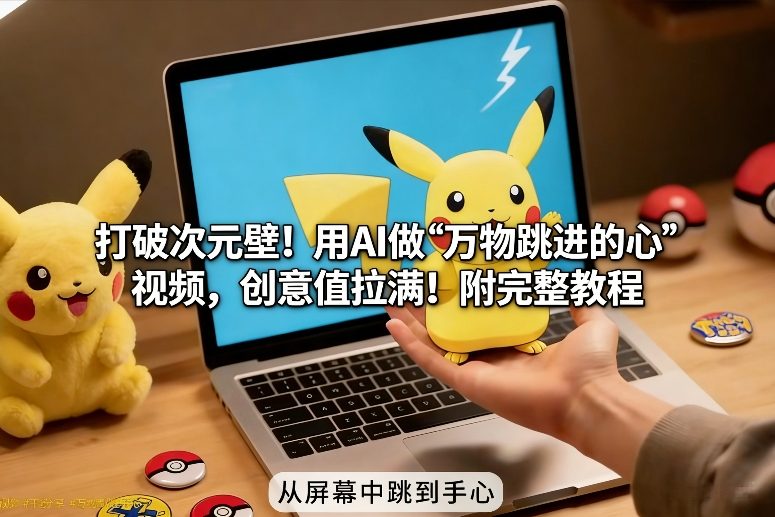 打破次元壁!用AI做【万物跳进手心】视频,创意值拉满!附完整教程-网创资源大全