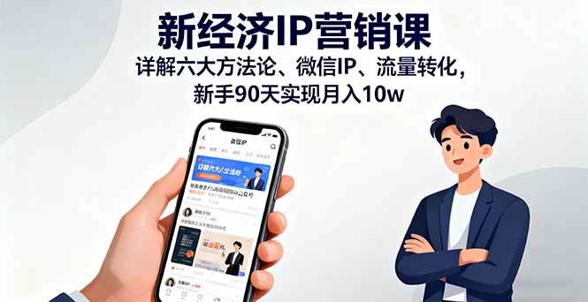 (16194期)新经济IP营销课:详解六大方法论、微信IP、流量转化,新手90天实现月入10w-网创资源大全