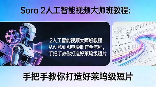 （17688期）Sora 2人工智能视频大师班教程：从创意到AI电影制作全流程，手把手教你打造好莱坞级短片-网创资源大全